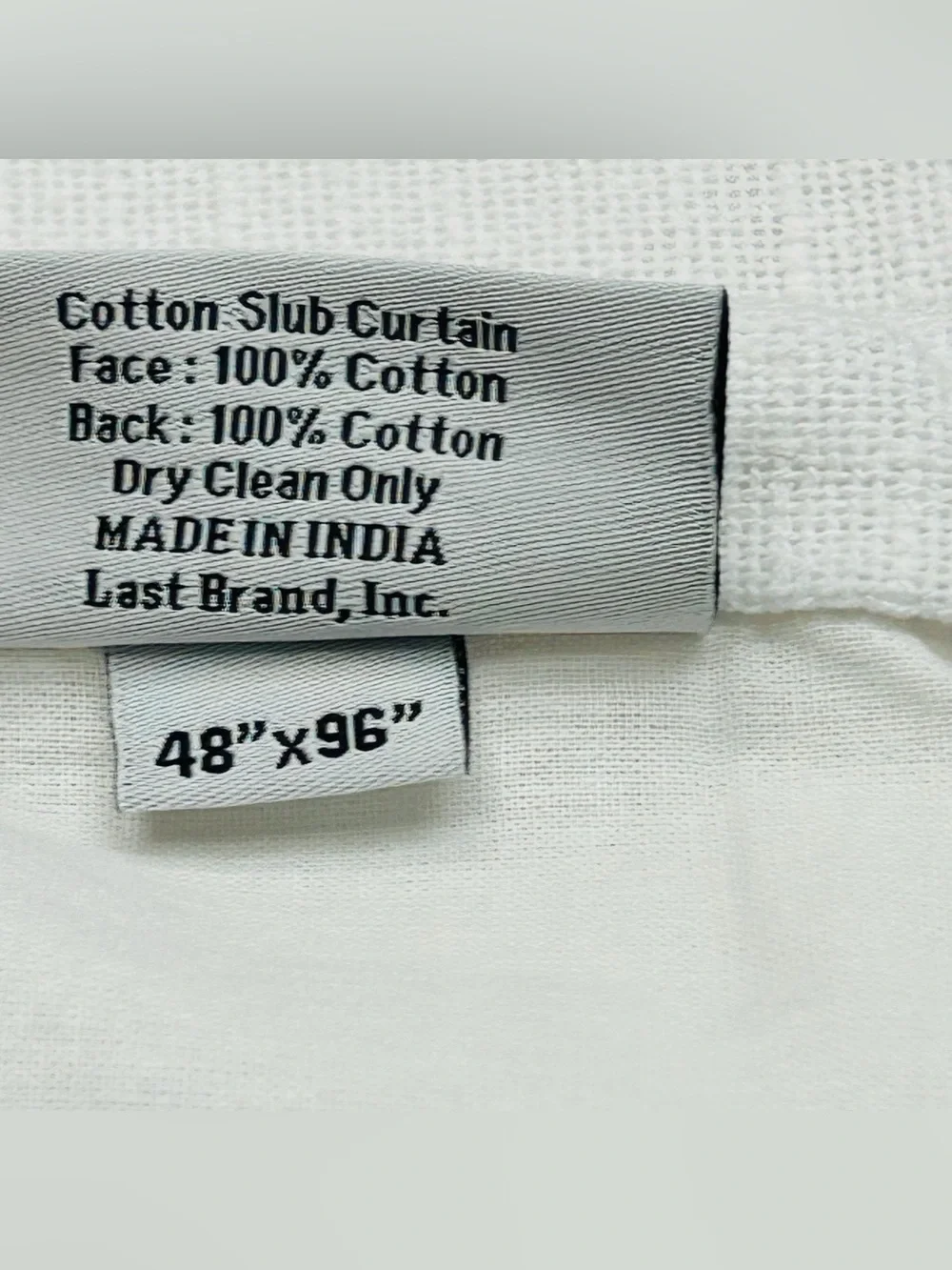 QUINCE Set Of 2 48x96 Cotton Slub Curtains White 1120